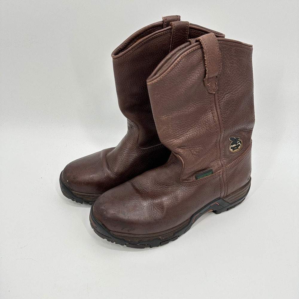 Georgia Boot G4593 Men 9 M Brown Leather 11" Wellington Waterproof Work Boots